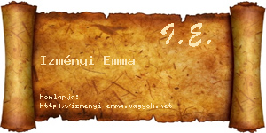 Izményi Emma névjegykártya