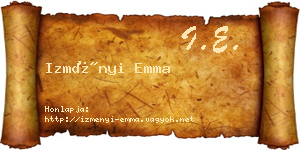 Izményi Emma névjegykártya